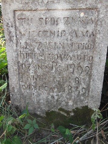 Fragment nagrobka Amalii Kiernik, cmentarz w Tarnopolu, stan z 2016 roku