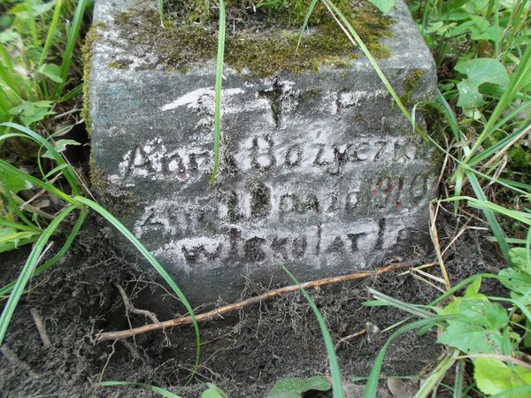 Fragment of Anna Bozychko's tombstone from the Ross Cemetery in Vilnius, as of 2012.