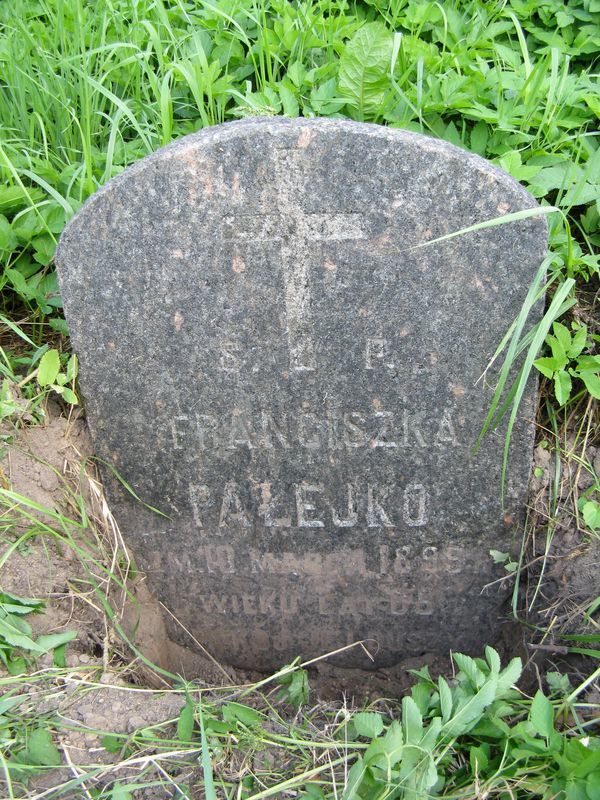 Tombstone of Franciszka Palejko, Na Rossie cemetery in Vilnius, as of 2013