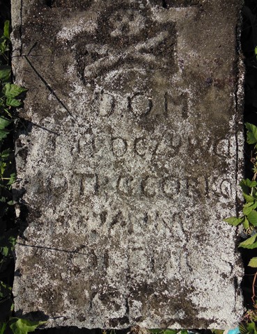 Fragment nagrobka Janiny i Piotra Oleników, cmentarz w Tarnopolu, stan z 2016 roku