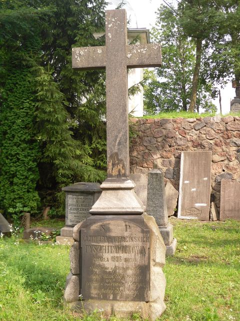 Kazimiera Tyszkiewicz's tombstone from the Ross Cemetery in Vilnius, as of 2013.