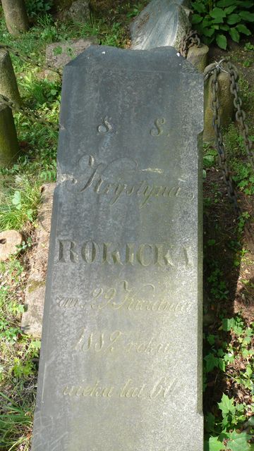 Fragment of Krystyna Rokicka's gravestone from the Ross Cemetery in Vilnius, as of 2013.