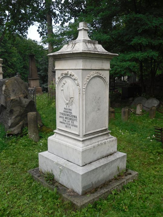 Tombstone of Paulina Tyszkiewicz from the Ross Cemetery in Vilnius, as of 2013.
