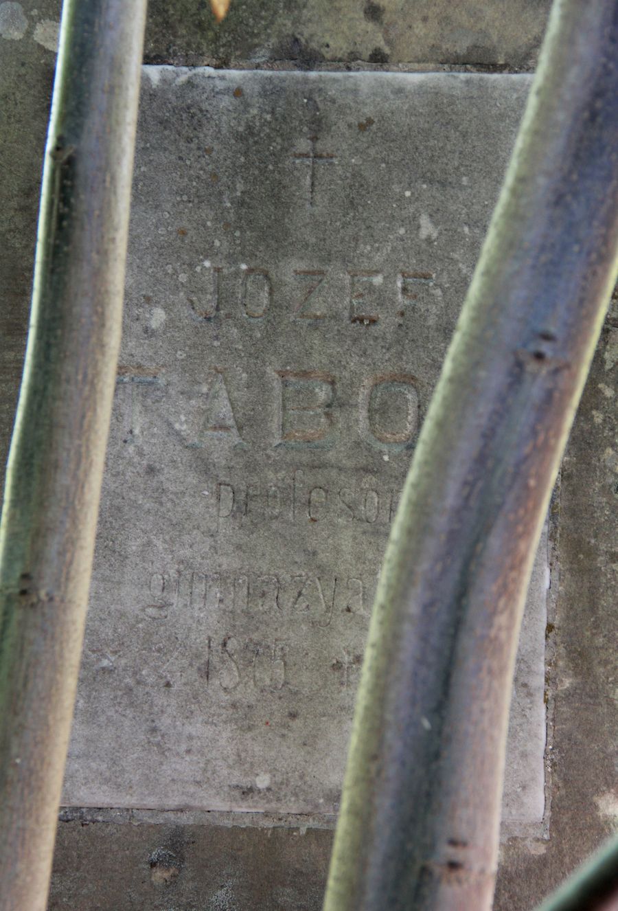 Fragment of the gravestone of Jozef Tabor, Ternopil cemetery, 2016 status