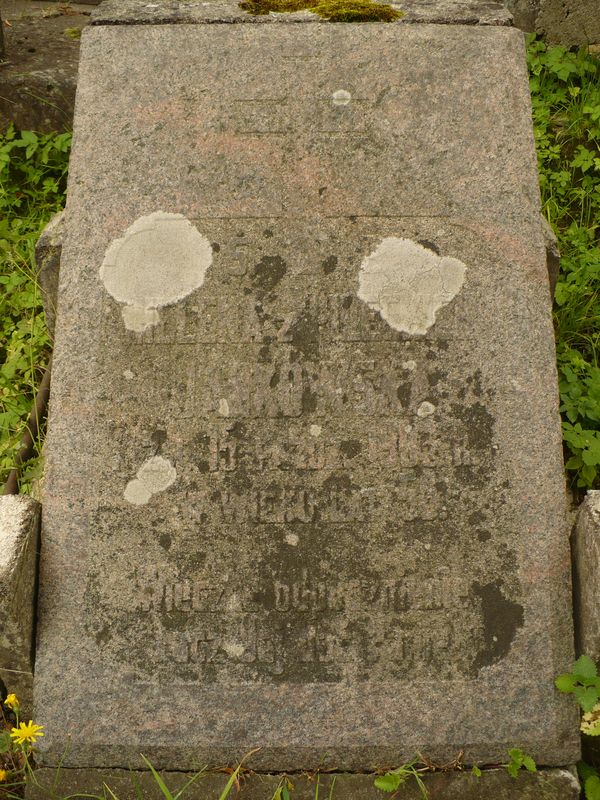 Inscription on the gravestone of Helena Jankowska, Na Rossie cemetery in Vilnius, as of 2013