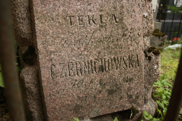 Tombstone of Tekla Czernichowska, Ross cemetery in Vilnius, as of 2013.