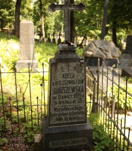 Nagrobek Adeli Januszewskiej, cmentarz na Rossie w Wilnie, stan na 2013 r.