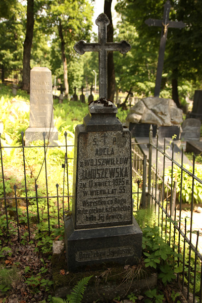 Tombstone of Adela Januszewska, Rossa cemetery in Vilnius, as of 2013.