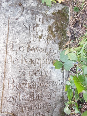 Fragment of the gravestone of Maria Lotovich, Ternopil cemetery, as of 2016