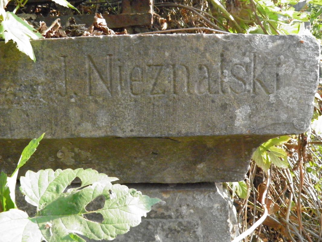 Fragment grobowca Juliana Bolesława Piotrowskiego, cmentarz w Tarnopolu , stan z 2016 r.