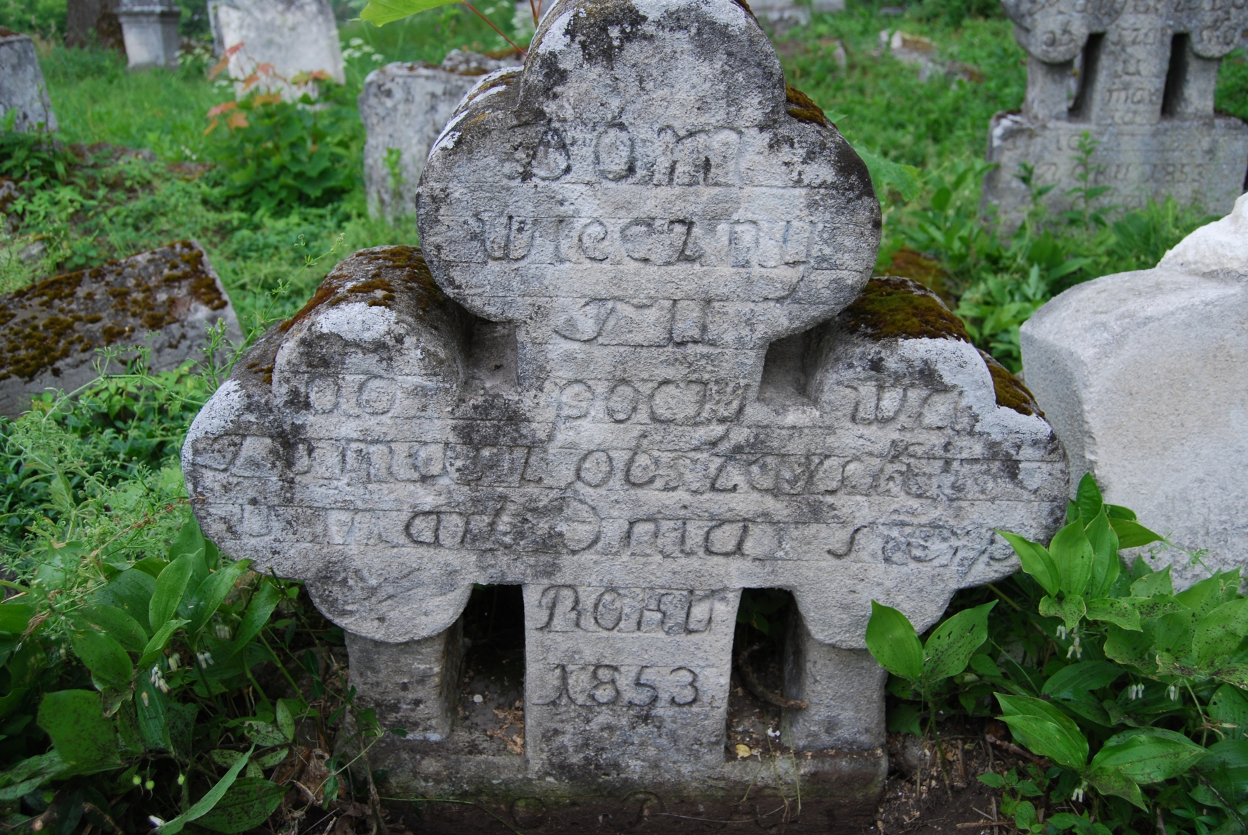 Tomas Obeśayski's tombstone, Ternopil cemetery, as of 2016.