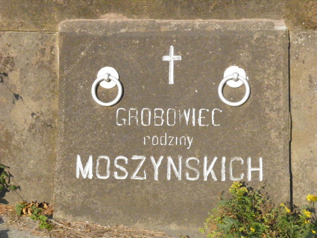 Fragment grobowca rodziny Moszyńskich, cmentarz w Tarnopolu, stan z 2016 r.