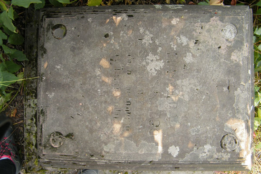 Detail of the tombstone of Edward Bilinski, Ternopil cemetery, 2016 status