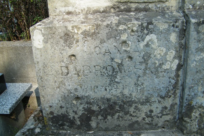 Tombstone of Joanna Dabrowska, fragment with inscription, Ternopil cemetery, pre-2016 state