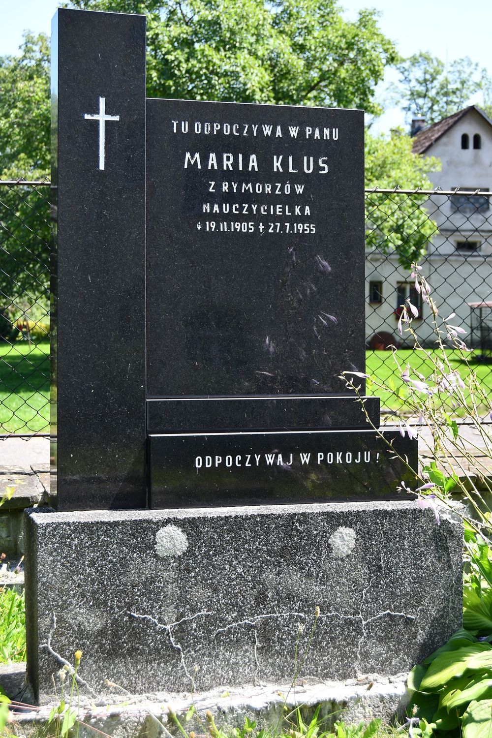 Fotografia przedstawiająca Gravestone of Maria Klus