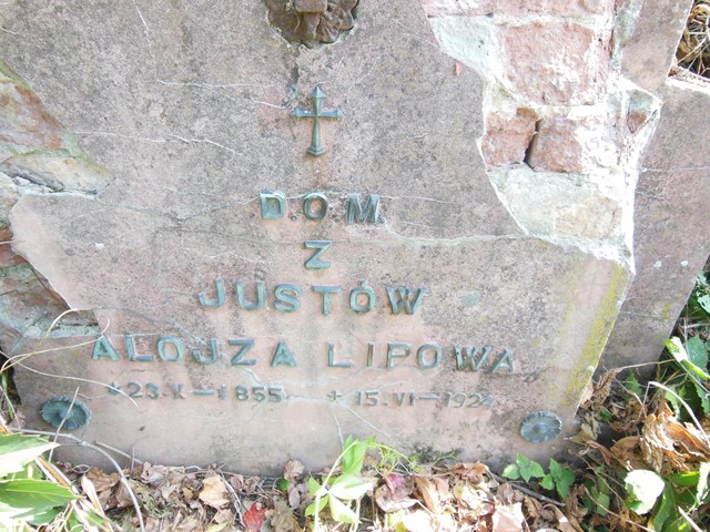 Fragment of an Aloysia Lipa tombstone from the cemeteries of the former Ternopil district, as of 2016.