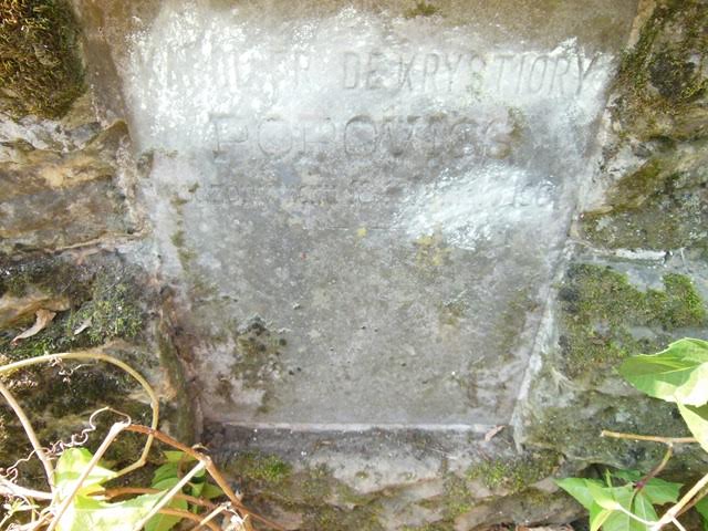 Fragment grobowca Karola Popovicsa, cmentarz w Tarnopolu, stan z 2016 roku