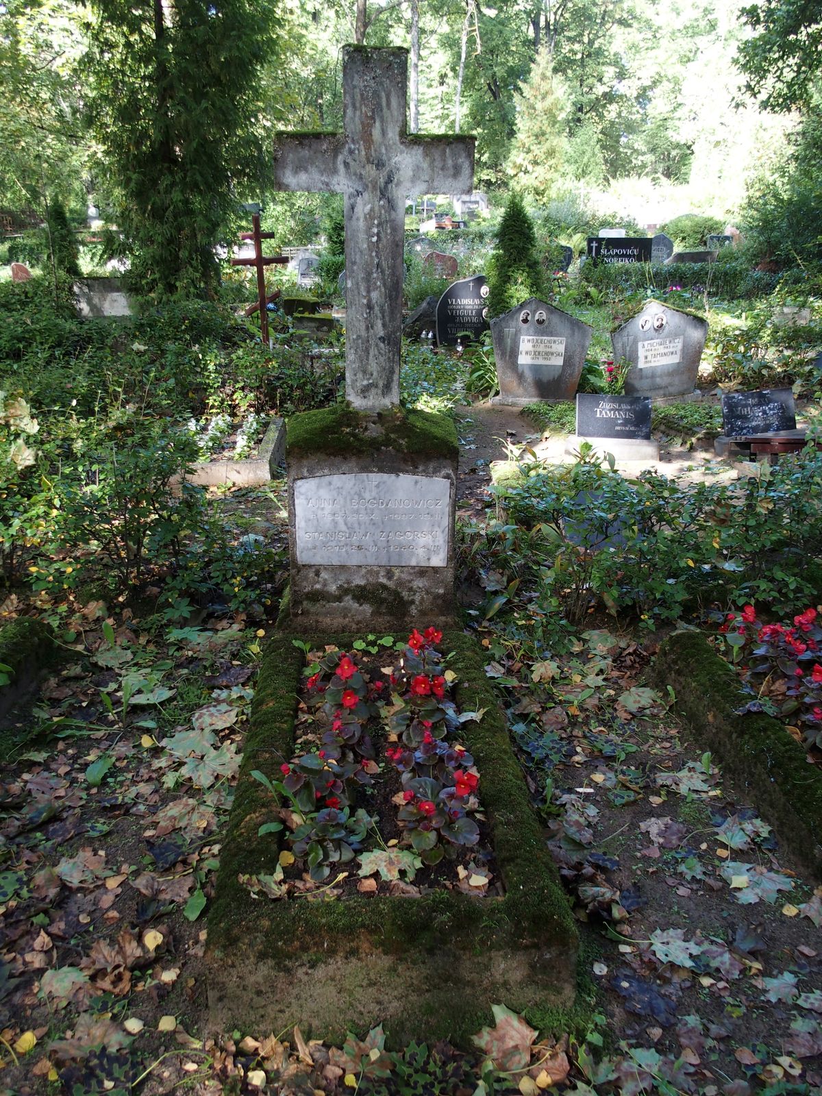 Tombstone of Anna Bogdanovich, Stanislav Zagorski, St Michael's cemetery in Riga, as of 2021.