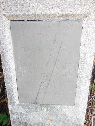 Fragment nagrobka Teofili Kuny z cmentarzy dawnego powiatu tarnopolskiego, stan z 2016 r.