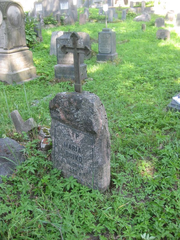 Tombstone of Maria Bujko, Na Rossie cemetery in Vilnius, as of 2013