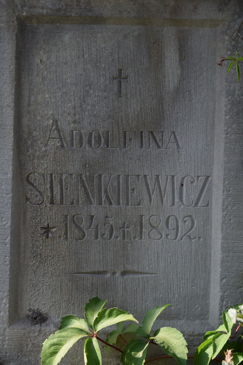 Tombstone of Adolfina Sienkiewicz, Ternopil cemetery, state of 2016