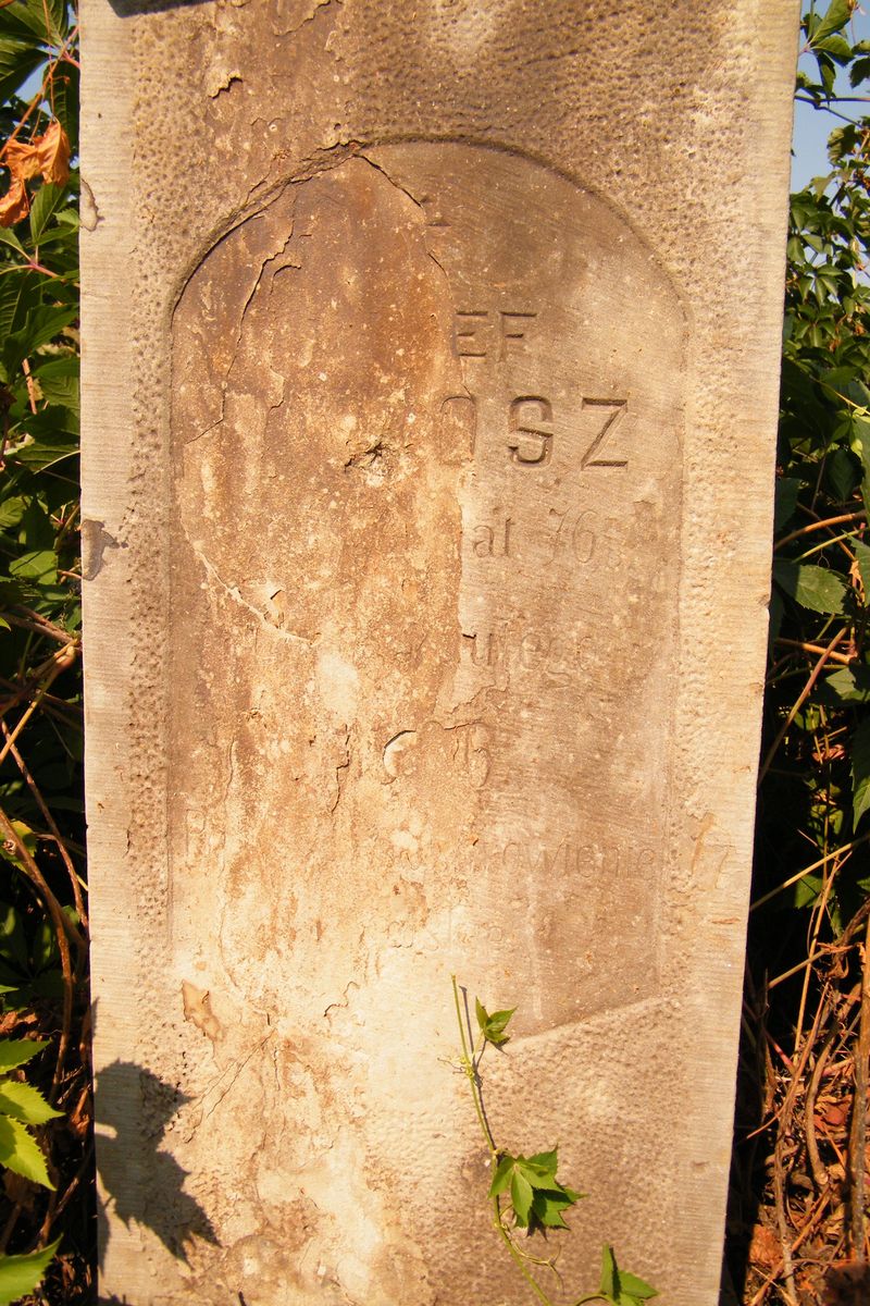 Fragment nagrobka Józefa N.N., cmentarz w Tarnopolu, stan z 2016 r.