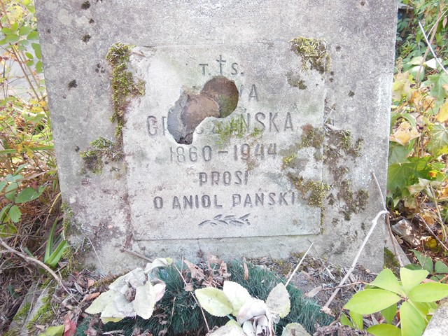 Fragment of N.N.'s tombstone, Ternopil cemetery, state of 2016