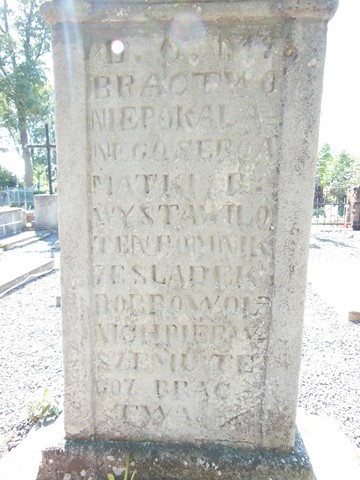 Fragment nagrobka Jana Zranickiego, cmentarz w Tarnopolu, stan z 2016 roku