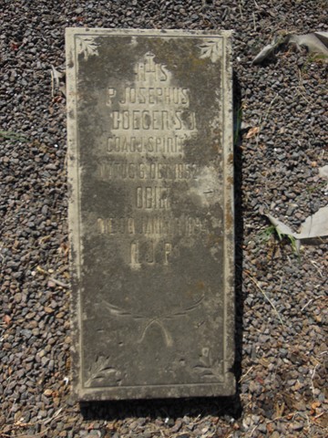 Płyta nagrobna Józefa Boegera, cmentarz w Tarnopolu, stan z 2016 roku