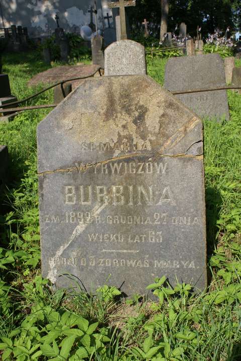 Maria Burbina's tombstone, Ross cemetery in Vilnius, as of 2013.