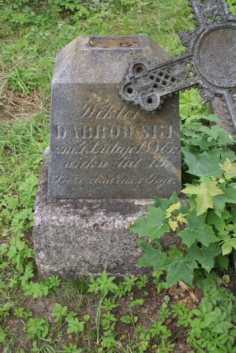Nagrobek Wiktora Dąbrowskiego, cmentarz na Rossie w Wilnie, stan z 2013 r.