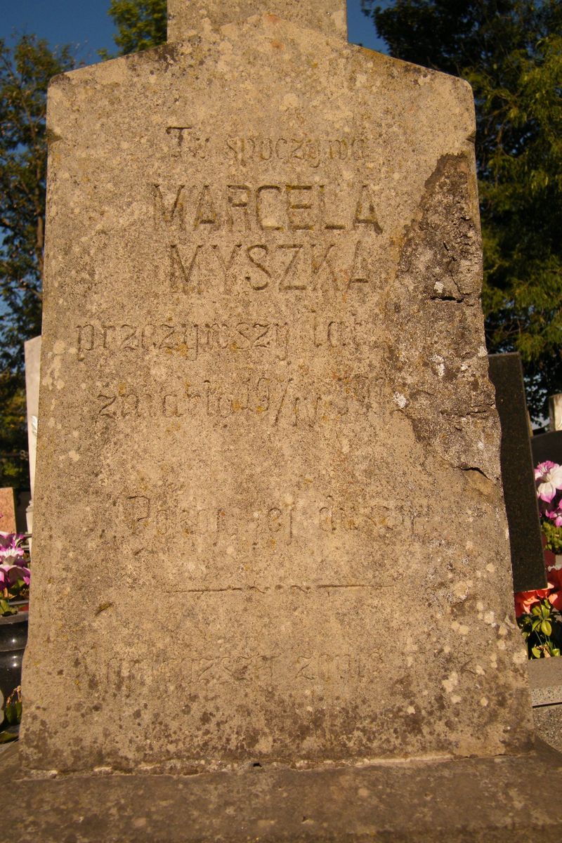 Fragment of Marcela Myszka's tombstone, Ternopil cemetery, as of 2016.