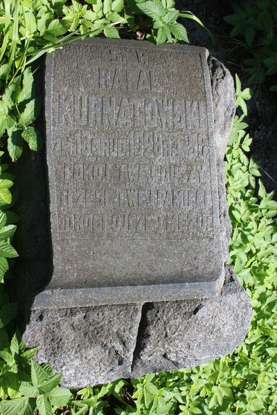 Tombstone of Rafał Kurnatowski, Na Rossie cemetery in Vilnius, as of 2013