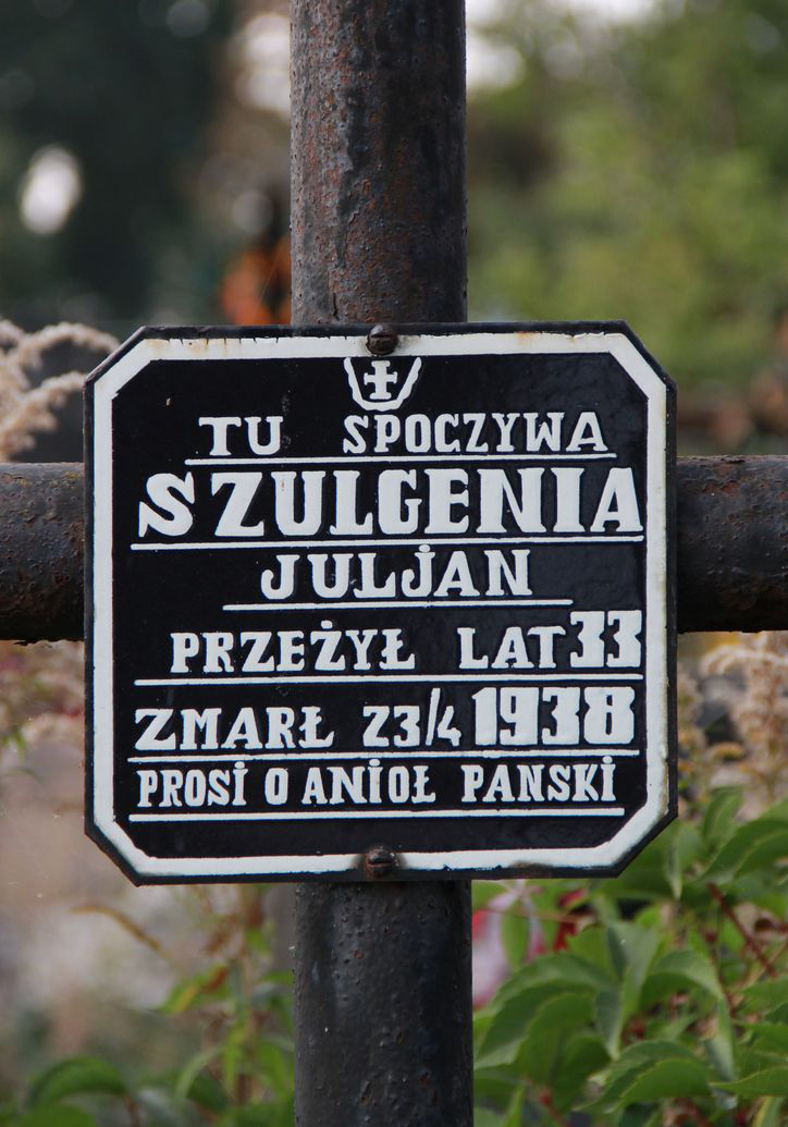 Tombstone of Julian Szulgeni, Ternopil cemetery, as of 2016.