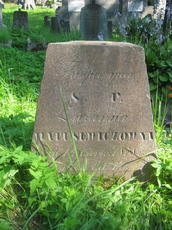 Tombstone of Zuzanna Matusewicz, Na Rossie cemetery in Vilnius, as of 2013