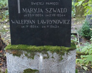 Nagrobek Waleriana Lawrynowicza i Marii Szwało, cmentarz św. Michała w Rydze, stan z 2021 r.