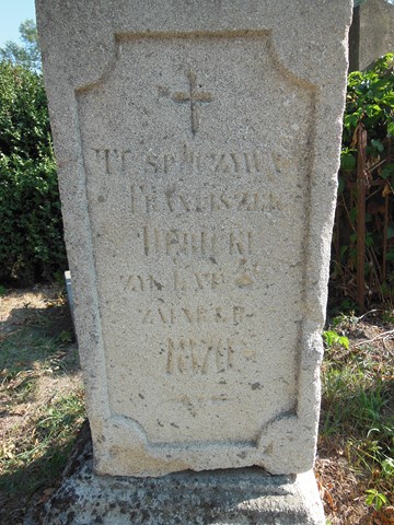 Fragment of the tombstone of Franciszek Dębicki, Ternopil cemetery, as of 2016