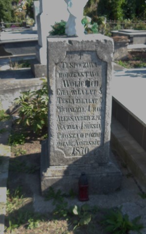 Nagrobek rodziny Wolickich, cmentarz w Tarnopolu, stan z 2016 roku