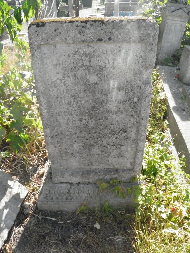 Inscription of the tombstone of Stefan Milski, Ternopil cemetery, as of 2016