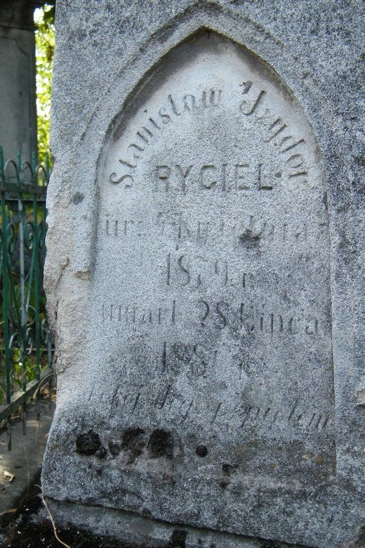 Inscription on the tombstone of Stanislaw Rygiel, Ternopil cemetery, as of 2016