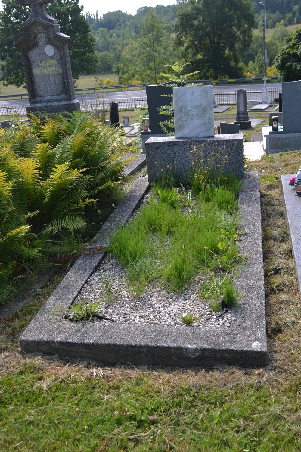 Tombstone of Agnes and Jan Sabel, cemetery in Karviná Doły, Czech Republic, as of 2022