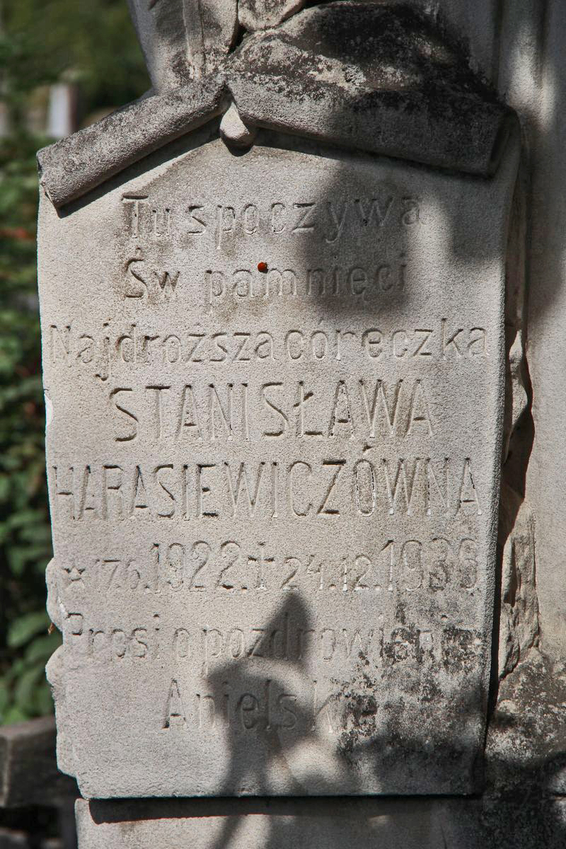 Nagrobek Stanisławy Harasiewicz, cmentarz w Tarnopolu, stan z 2016 r.