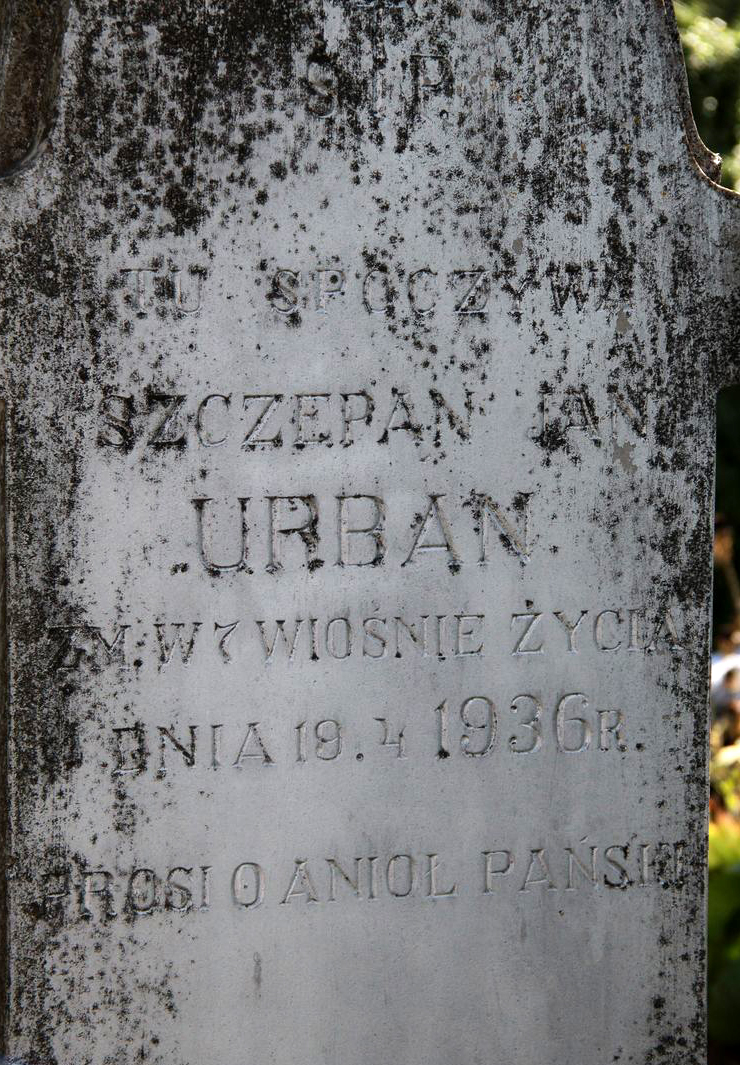 Tombstone of Szczepan Urban, Ternopil cemetery, as of 2016.