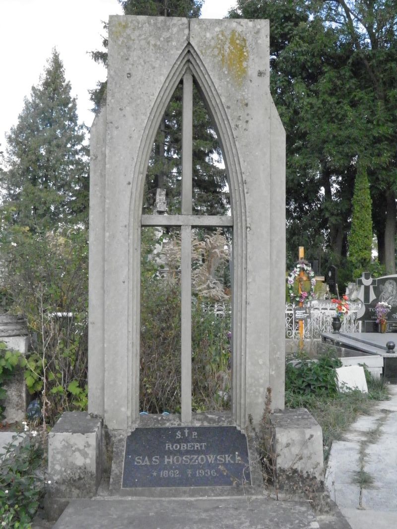 Tombstone of Robert Sas-Hoszowski, Ternopil cemetery, as of 2016