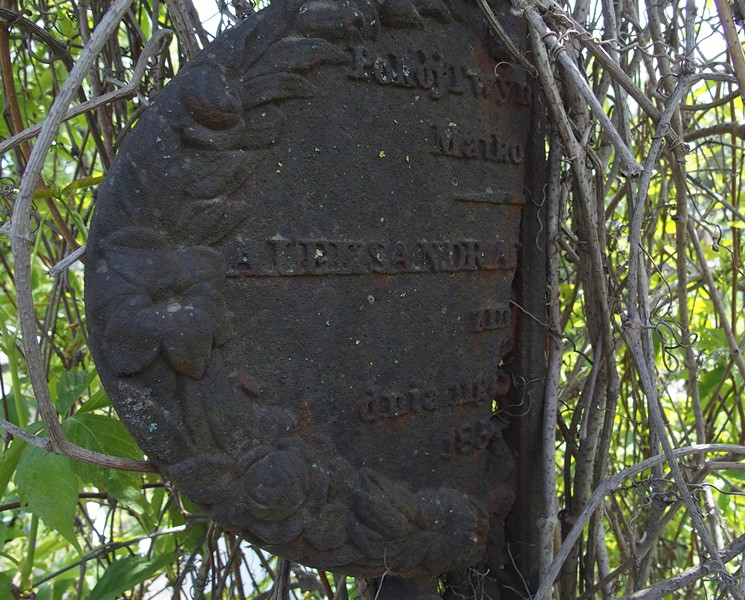 Fragment nagrobka Aleksandry N.N., cmentarz w Tarnopolu, stan z 2017 roku
