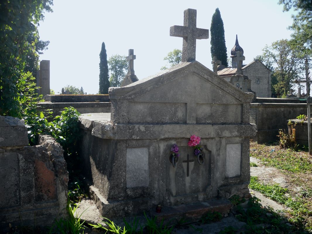 Tomb of Mikhail Lysakovsky and Olga Popovich, Ternopil cemetery, as of 2016.