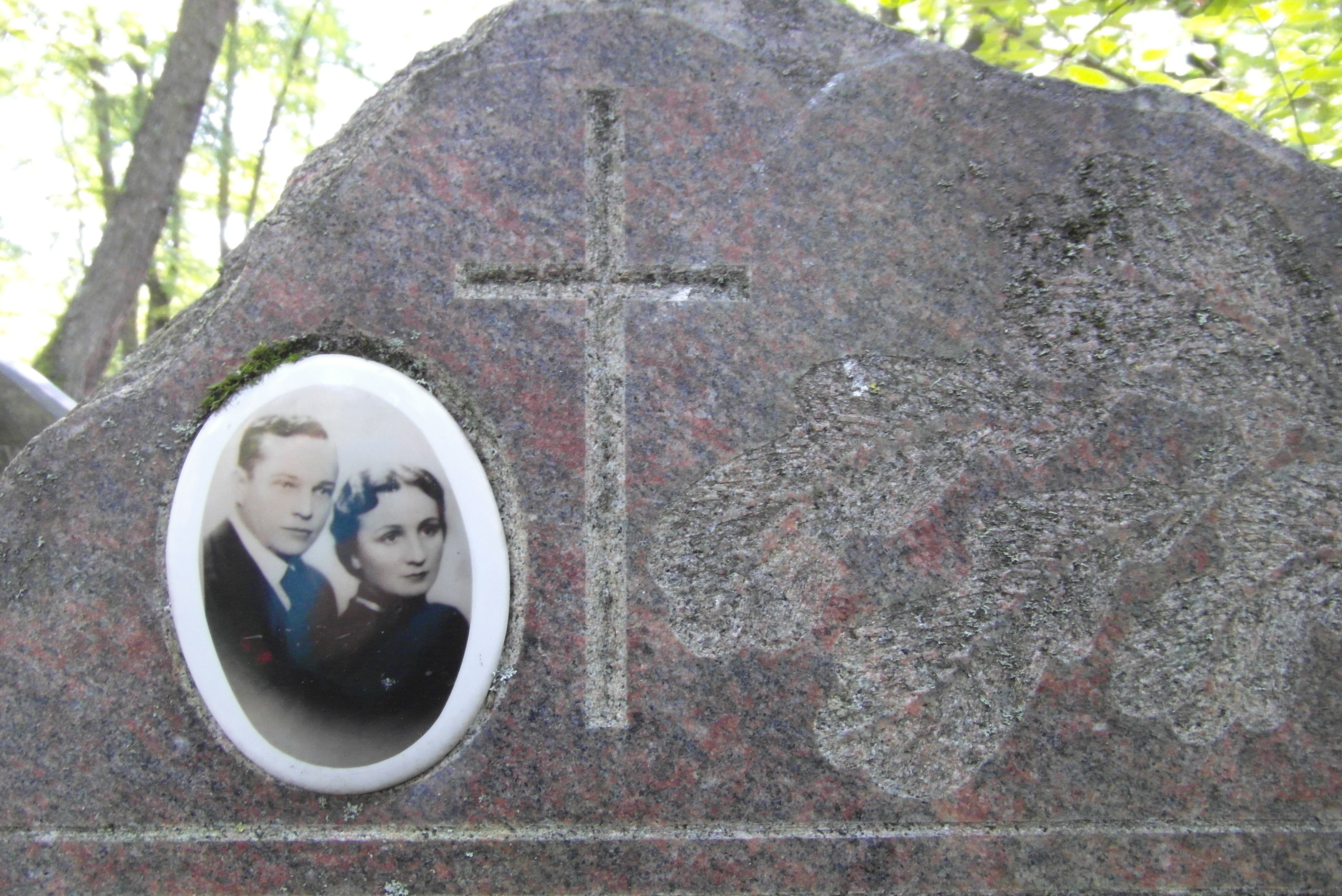 Fragment of a tombstone of the Mitjagin family, St Michael's cemetery in Riga, as of 2021.