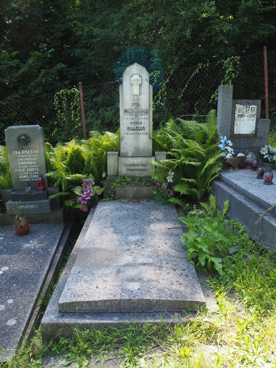 Tombstone of Antonina Hillow and Emil Vinogradsky, Karviná Důl cemetery, state from 2022