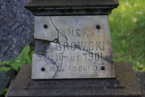 Fragment nagrobka Jana Dąbrowskiego, cmentarz na Rossie w Wilnie, stan z 2013 r.