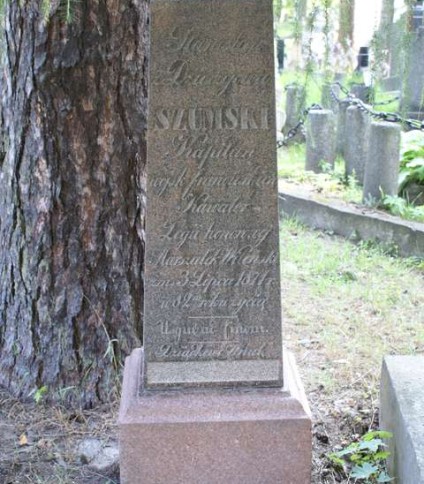 Nagrobek Stanisława Szumskiego, cmentarz na Rossie w Wilnie, stan z 2013 r.